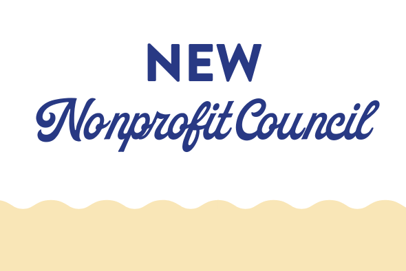 new nonprofit council written over yellow waves