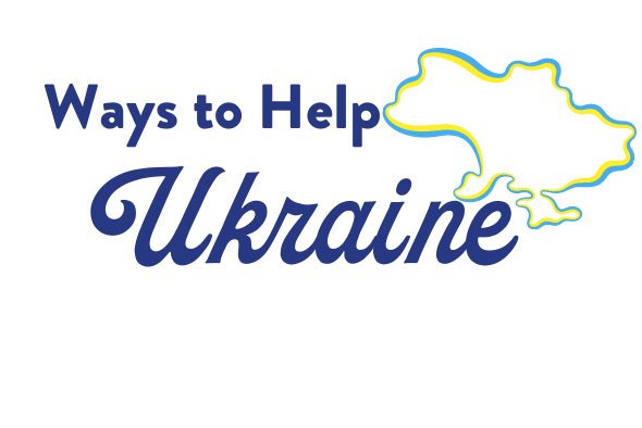 ways to help ukraine with blue and yellow outline of country
