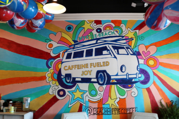 mural of hippie van