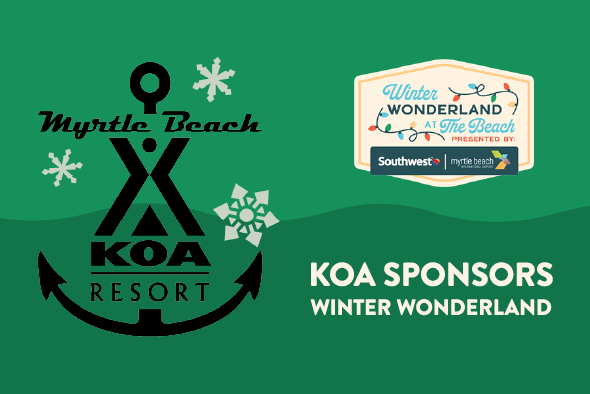 myrtle beach koa logo and winter wonderland logo
